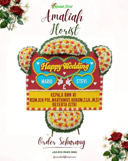 Papan Bunga Pernikahan Aan